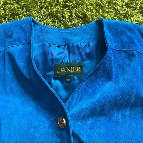 DANIER VINTAGE LEATHER SET BLUE 80S - Picture 4 of 16